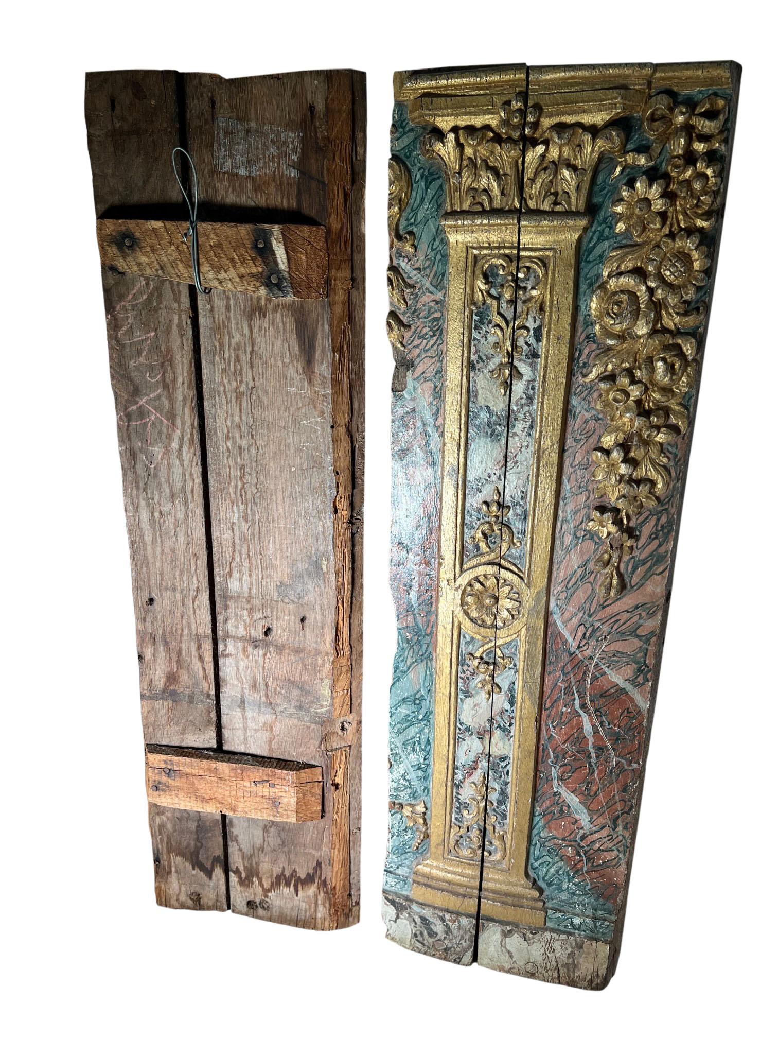Wood Antique Painted Panels For Sale