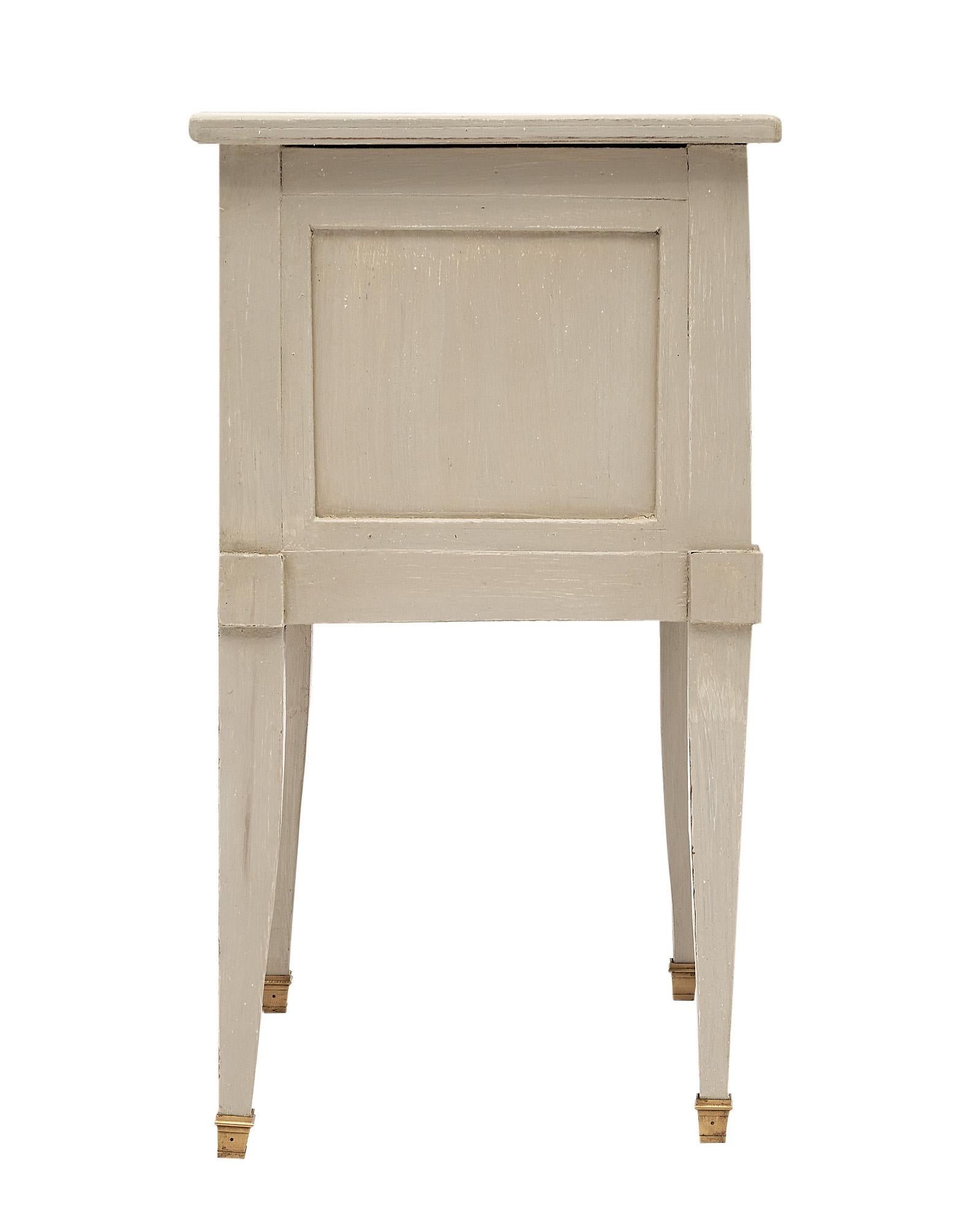Brass Antique Painted Petite Side Table For Sale