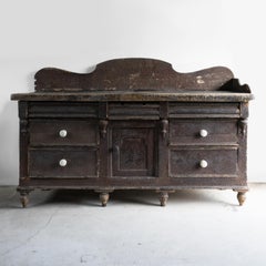 Ancienne commode en pin peint, Lancashire, début du 19ème siècle