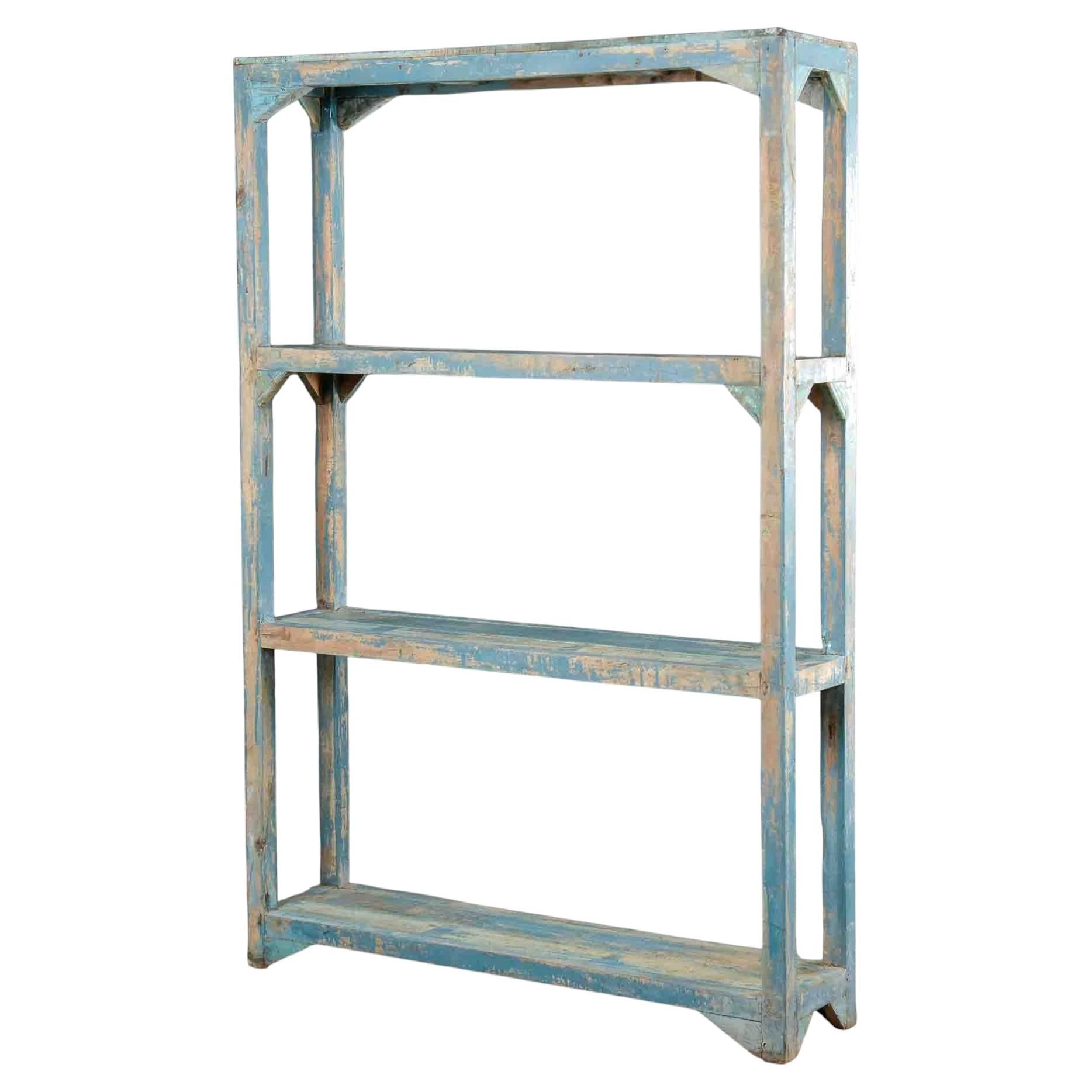 Antique Painted Pine Four-Tier Open Étagère