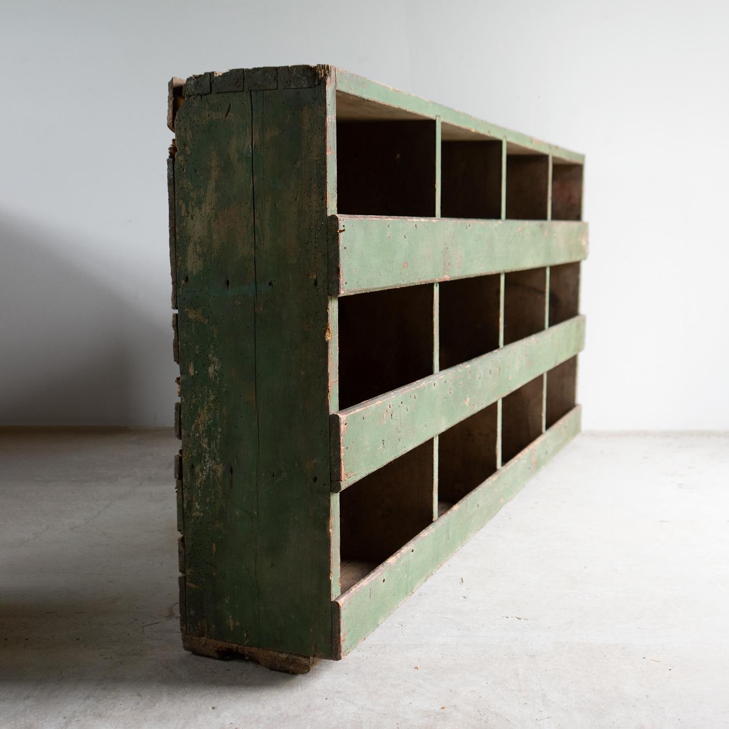 Antique Painted Pine Pigeon Hole Shelving Unit, 19th Century (Britisch) im Angebot