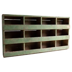 Antique Painted Pine Pigeon Hole Shelving Unit, 19th Century