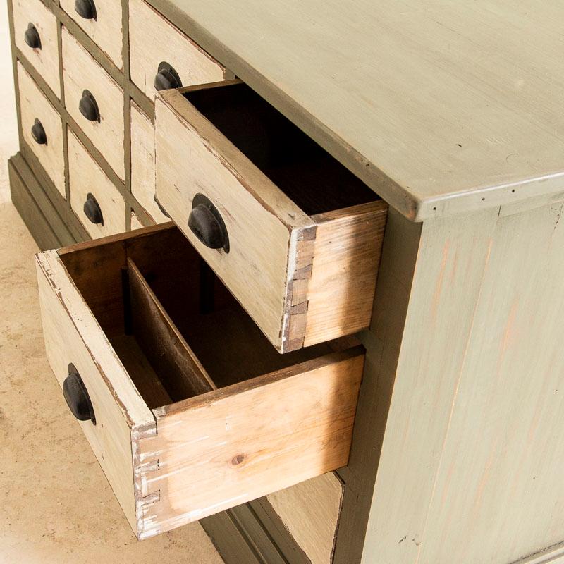 19th Century Antique Painted Pine Shop Counter Farmhouse Sideboard, Kitchen Island