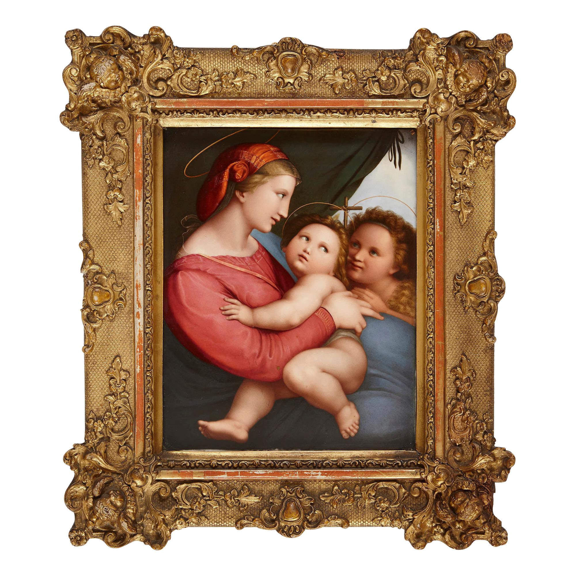 Pair of Porcelain Plaques After Raphael's Cherubs in the Sistine ...