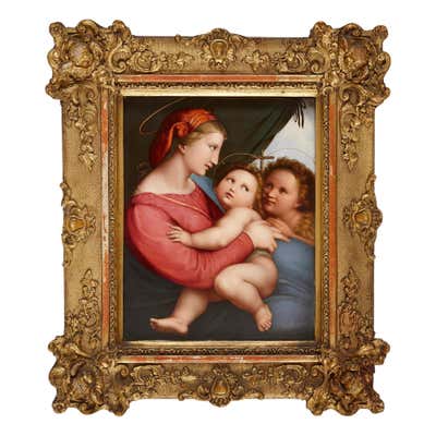 Pair of Porcelain Plaques After Raphael's Cherubs in the Sistine ...