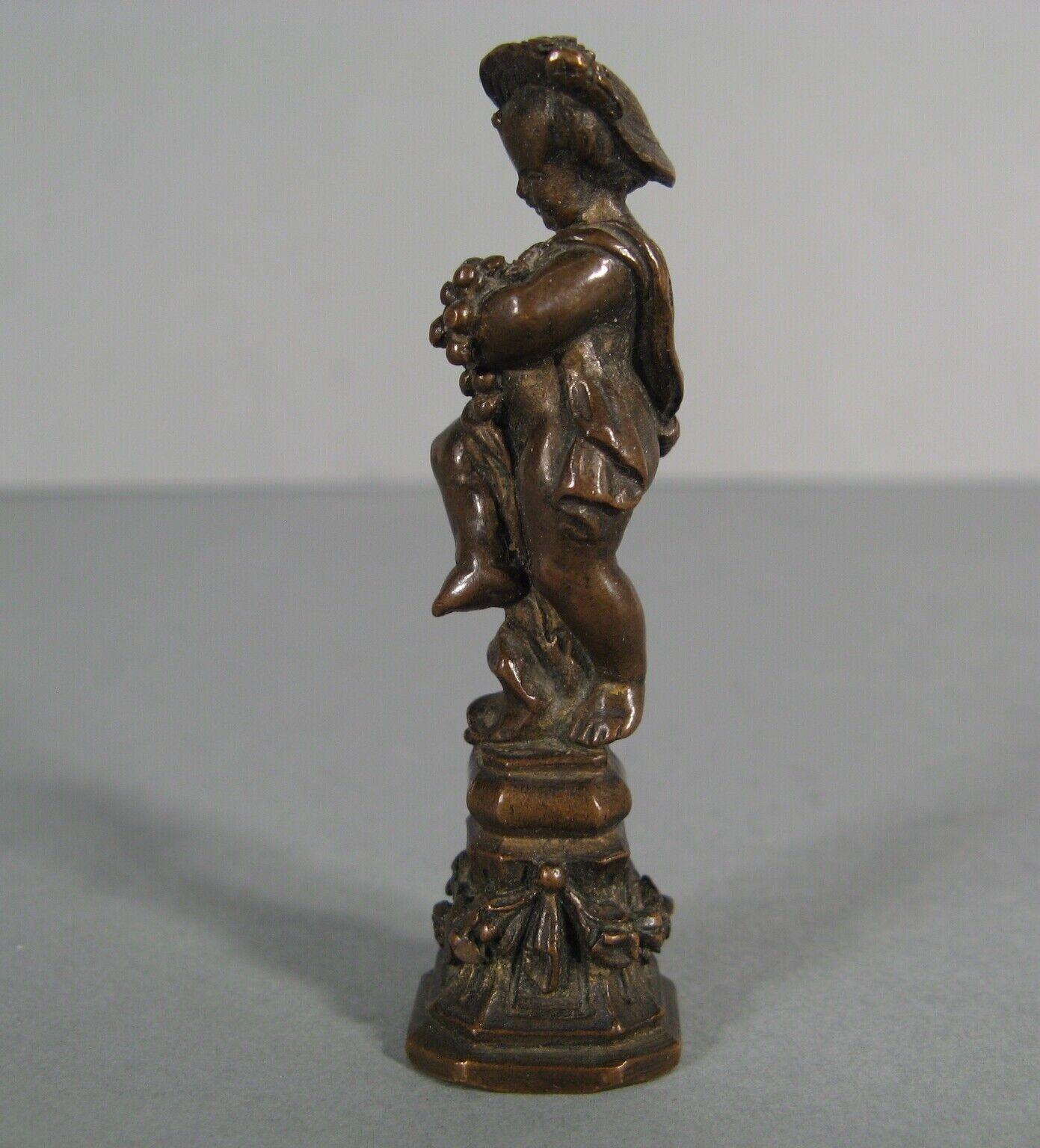 Sello de Bronce Antiguo Raro - Querubín Vendimiador - Monograma Matriz - 1Y152 4