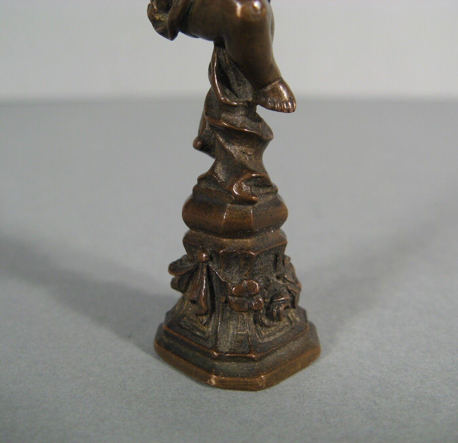 Sello de Bronce Antiguo Raro - Querubín Vendimiador - Monograma Matriz - 1Y152 Francés