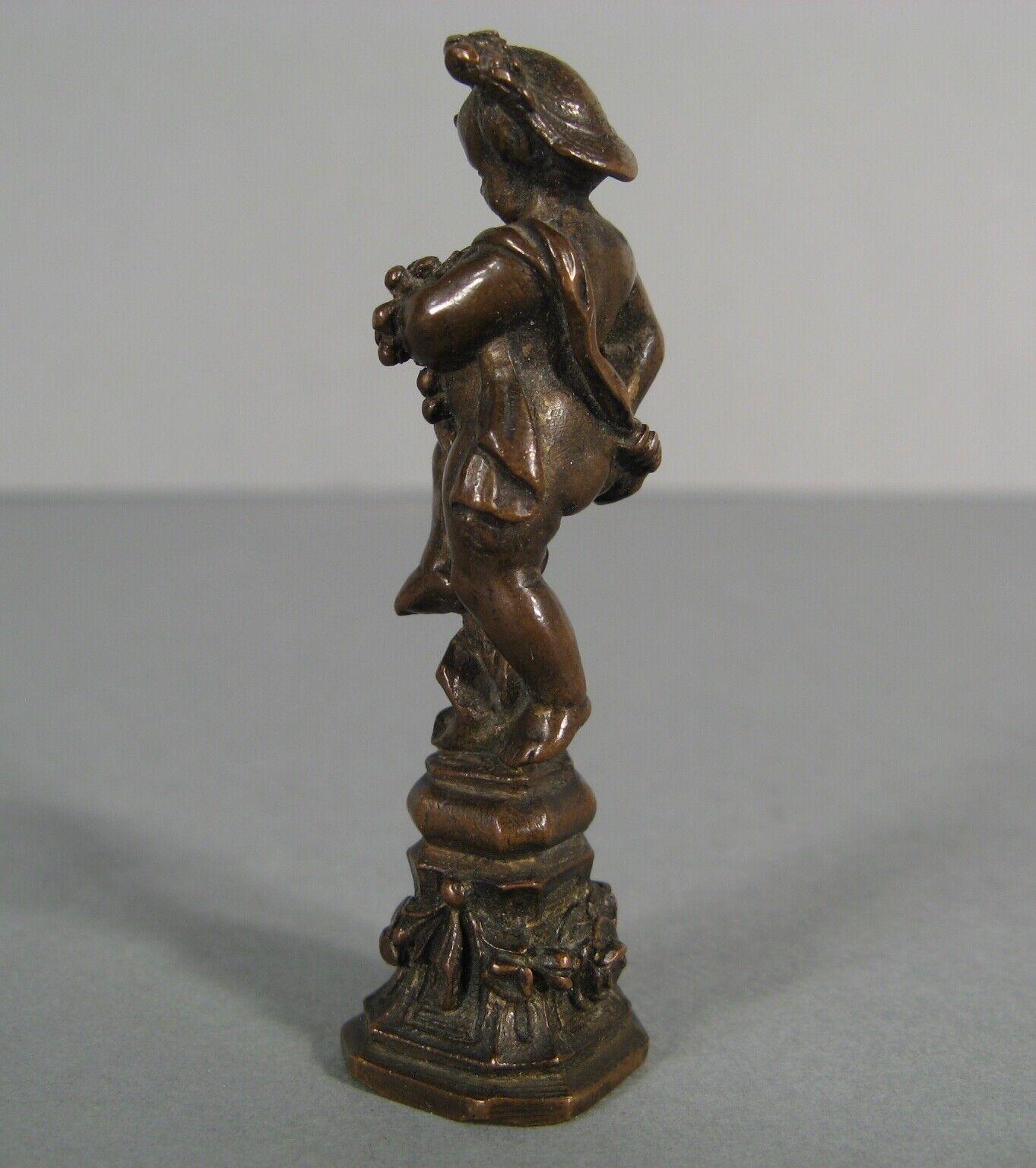 Sello de Bronce Antiguo Raro - Querubín Vendimiador - Monograma Matriz - 1Y152 3