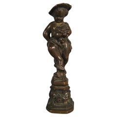 Antike Seltene Bronze Siegel - Cherub Trauben Erntemaschine - Monogrammierte Matrix - 1Y152