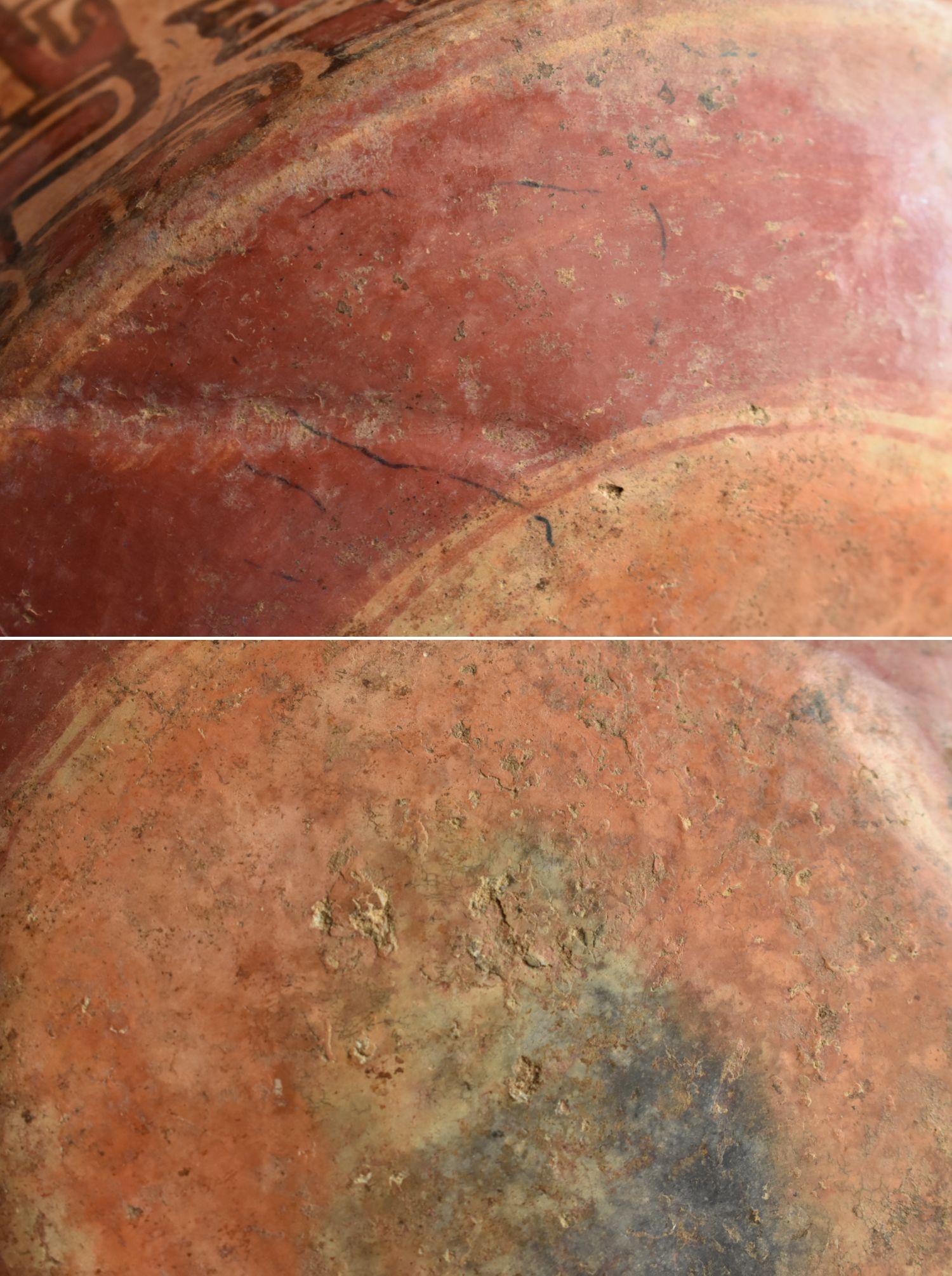 Cerámica antigua pintada de la civilización maya /  Cuenco de cerámica decorada 9