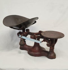 Antique Painted Red Cast Iron Scale