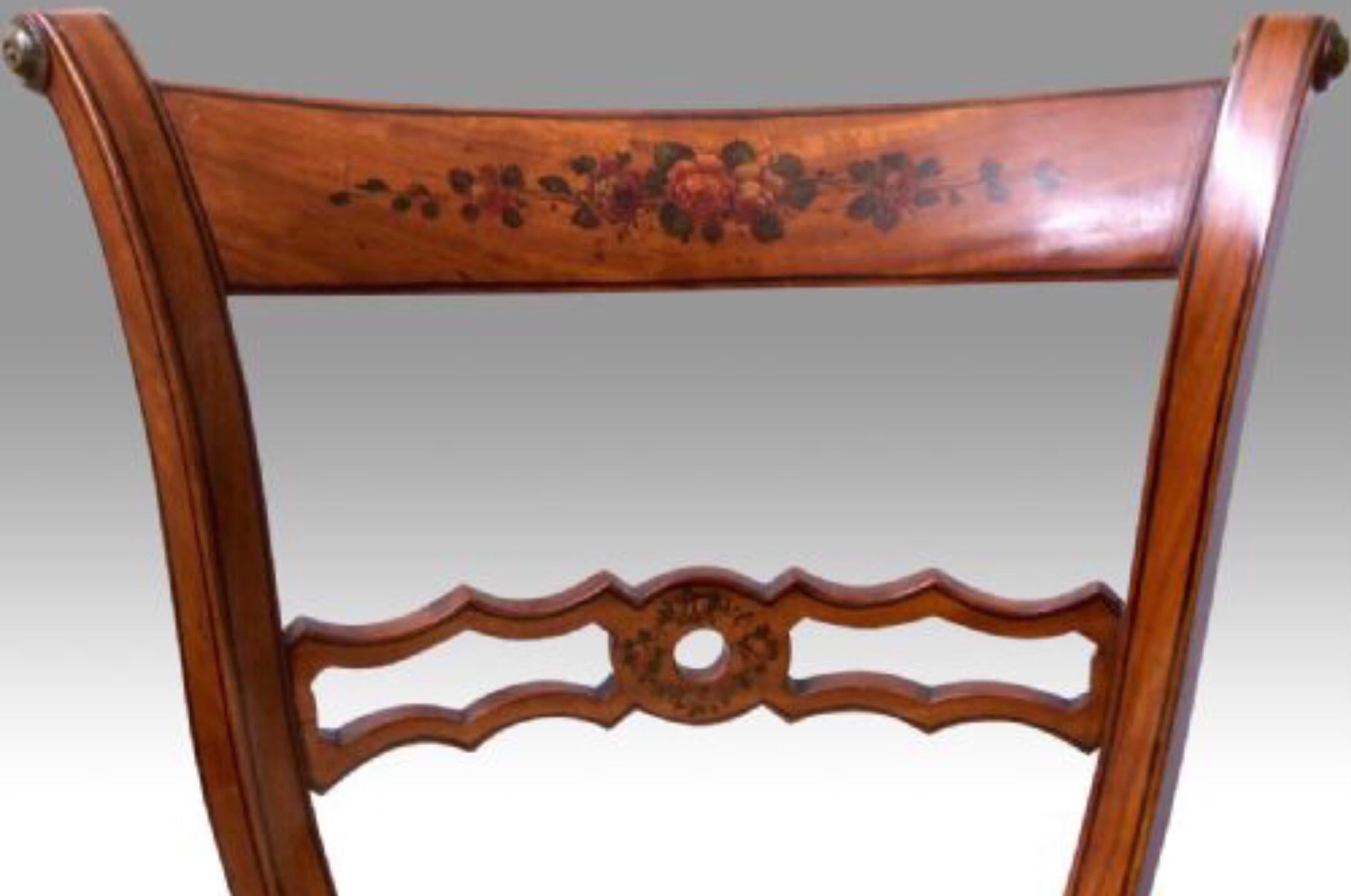 Antique Painted Satinwood Extending Revolving Harpist, Chello Music Chair For Sale 1