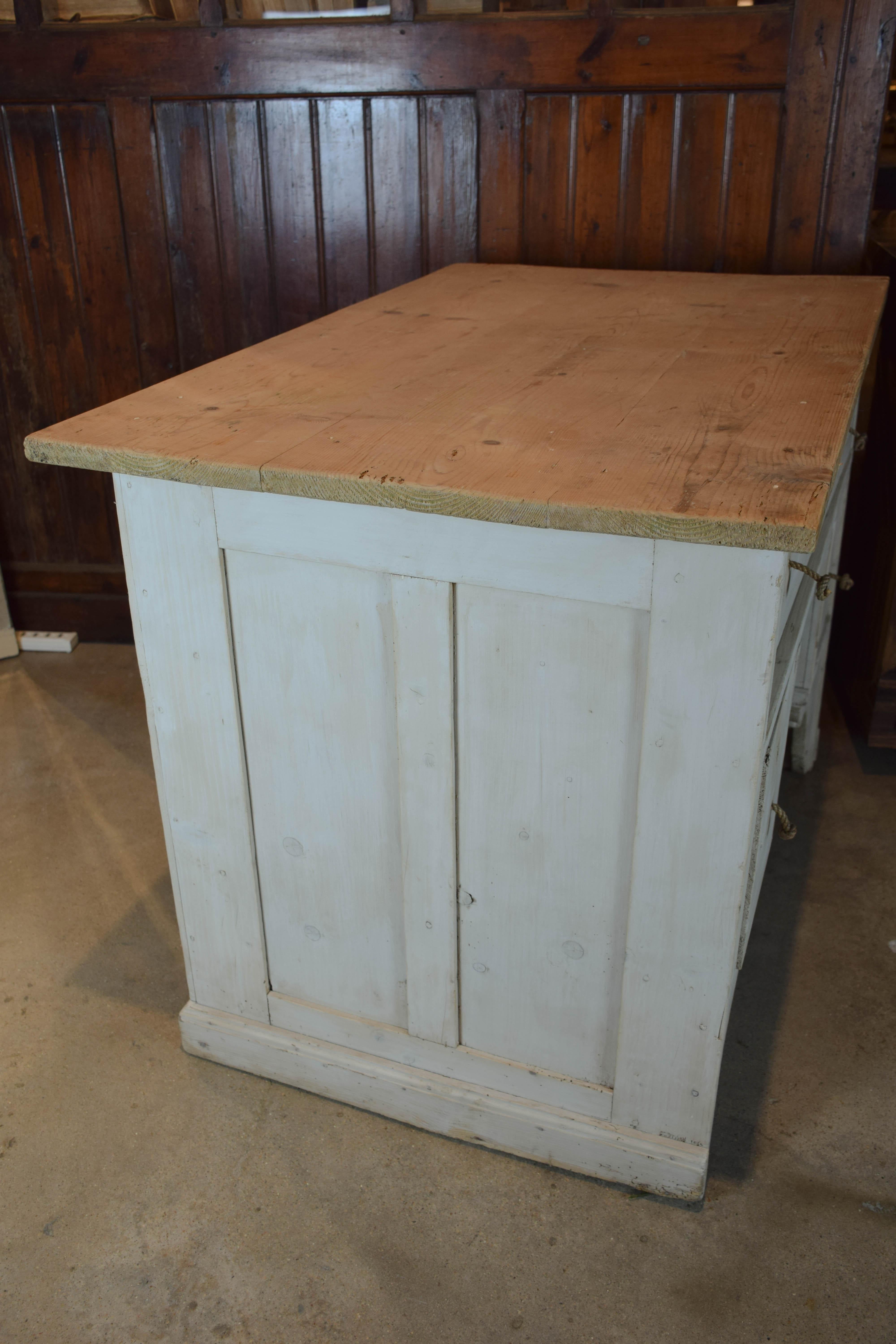 Rustic Antique Painted Shop Counter