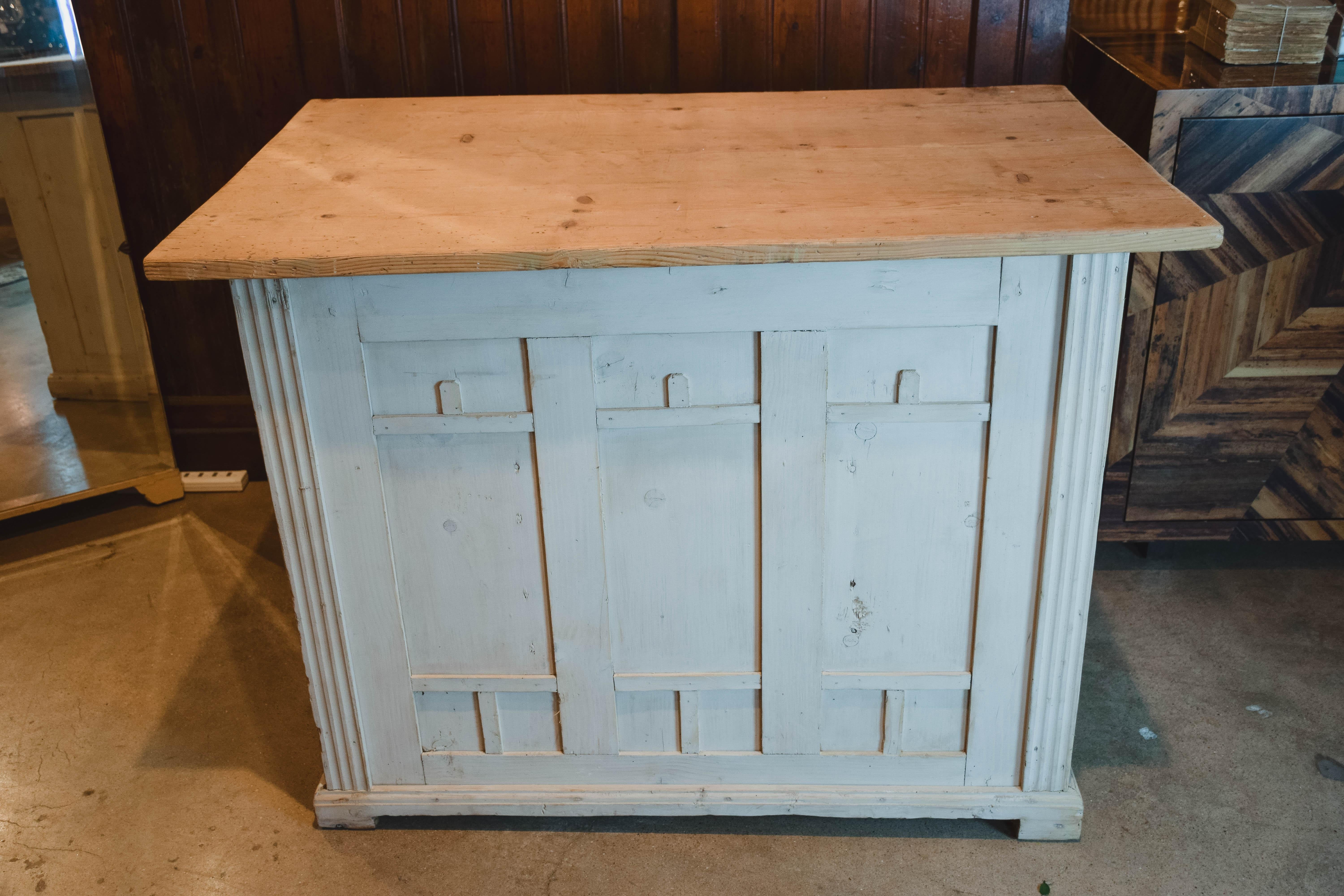 20th Century Antique Painted Shop Counter