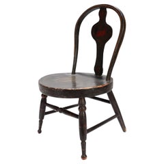 Antique Painted & Stenciled Miniature Folk Art Child's or Doll's Chair