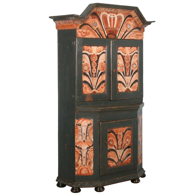 Antique Painted Swedish Cabinet/Cupboard, Circa 1800-40