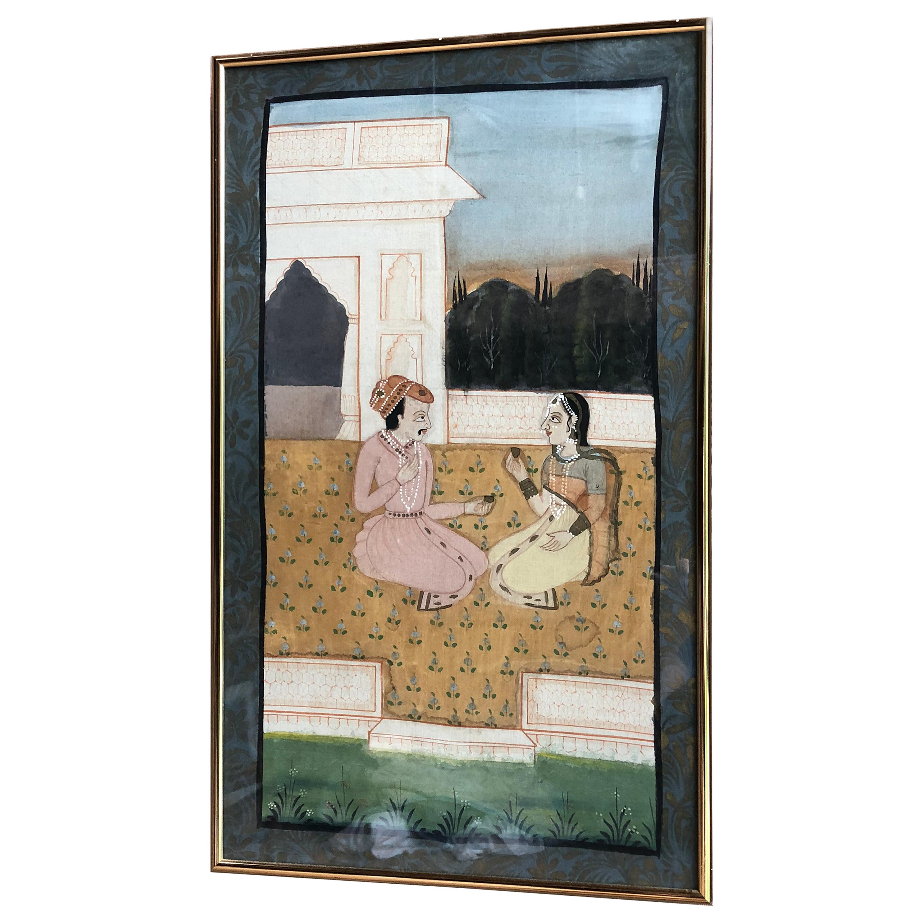 Antique Painted Textile from India, Couple