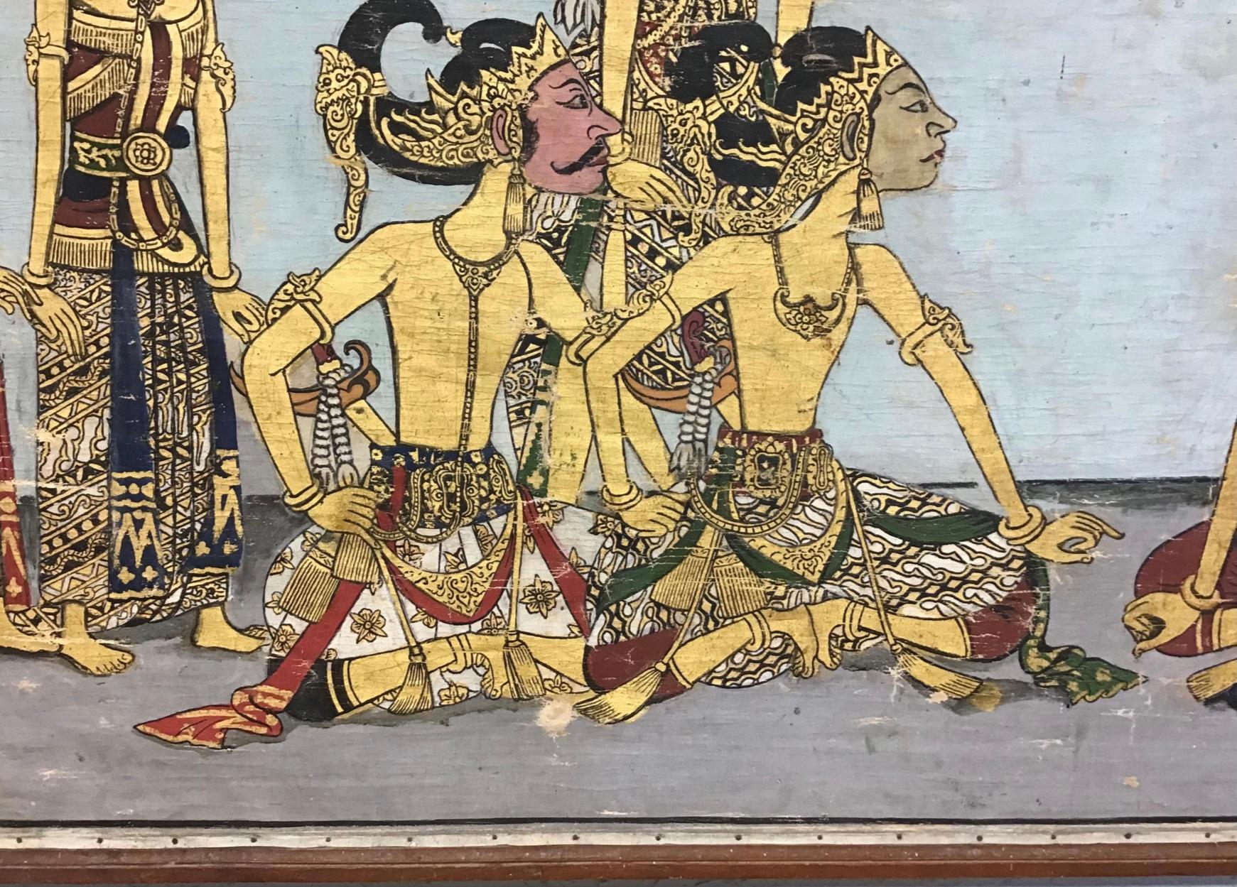 Indian Antique Painted Theater Backdrop Panel For Sale