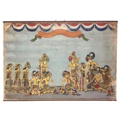 Antique Painted Theater Backdrop Panel