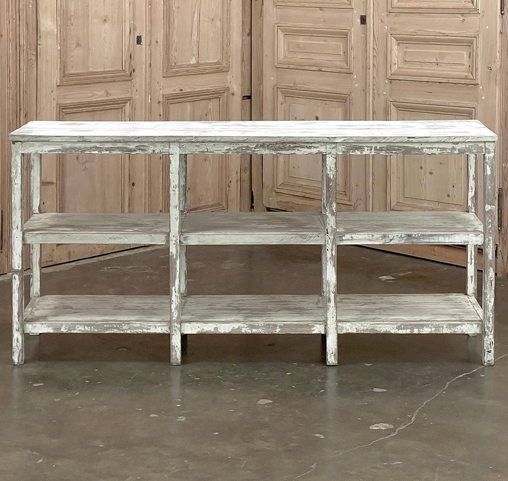 Hand-Crafted Antique Painted Tradesman Table ~ Sofa Table For Sale