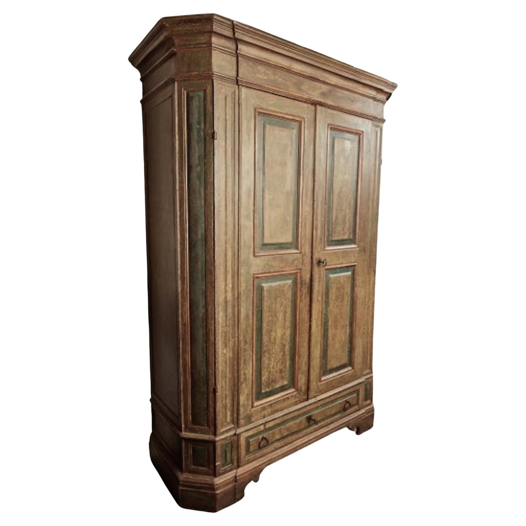 Antique, Painted Tuscan Armoire For Sale