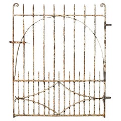 Antique Painted Victorian Wrought Iron Pedestrian Gate