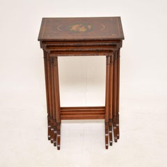 Antique Painted Walnut Nest of 4 Tables