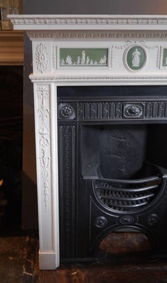 Antique Painted Wedgwood Wooden Surround