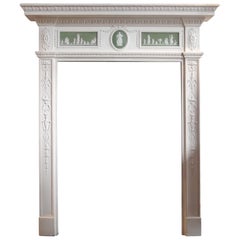 Antique Painted Wedgwood Wooden Surround