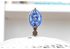 Antique Painted Wicker Three-light Floor Lamp With Shade