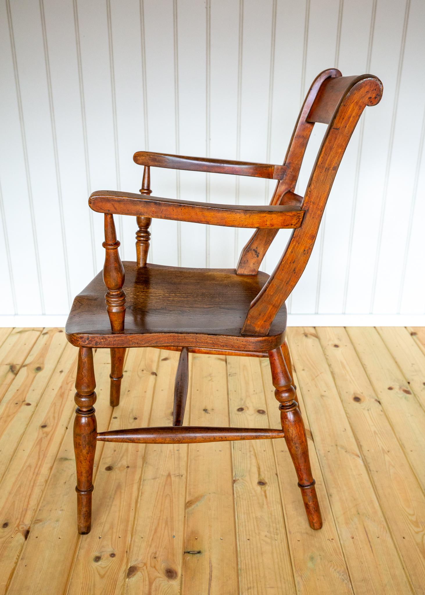 Antike gemalt Windsor Stuhl Land Bar zurück Oxford Sessel Bauernhaus 1850 im Angebot 3
