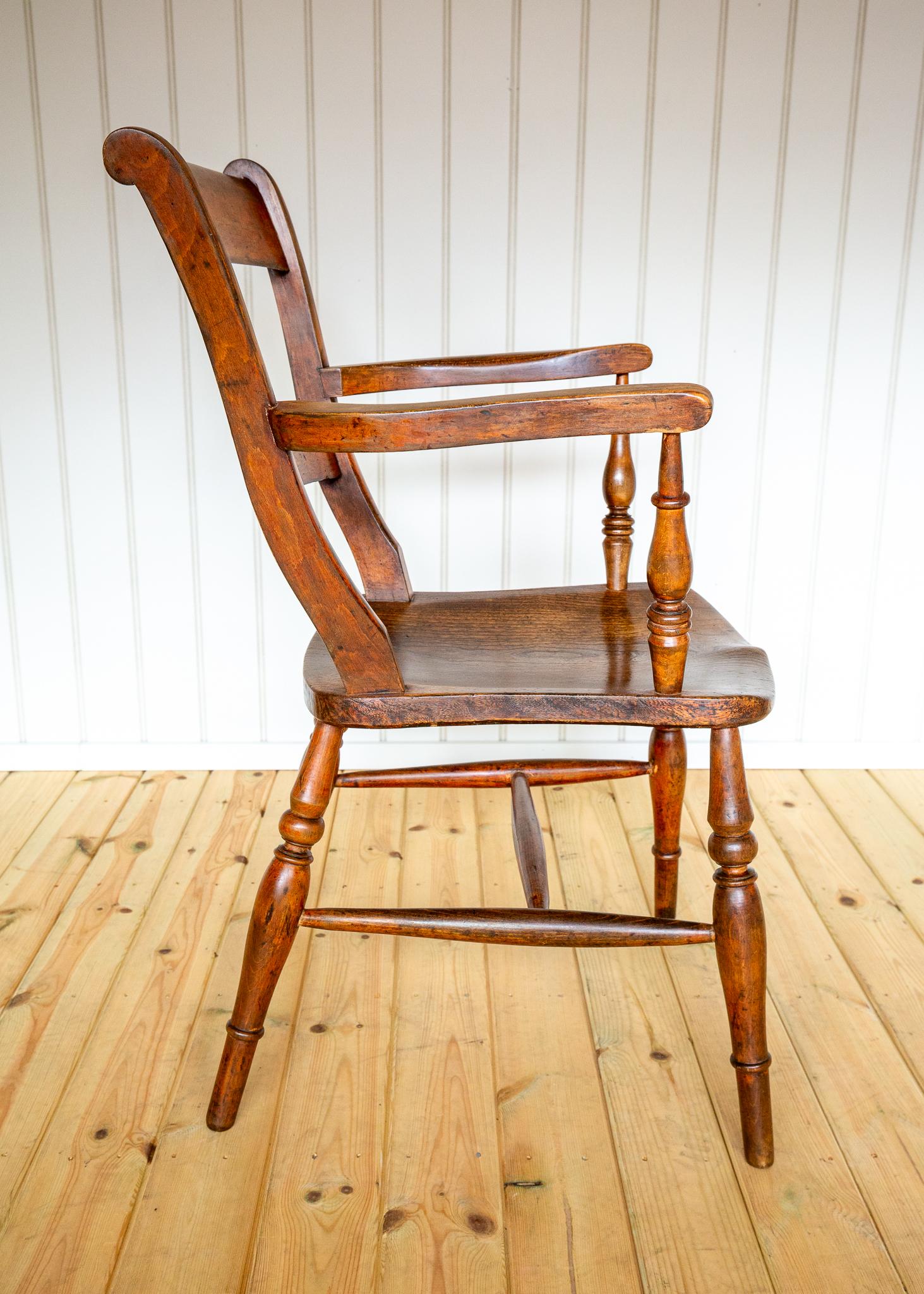 Antike gemalt Windsor Stuhl Land Bar zurück Oxford Sessel Bauernhaus 1850 im Angebot 4
