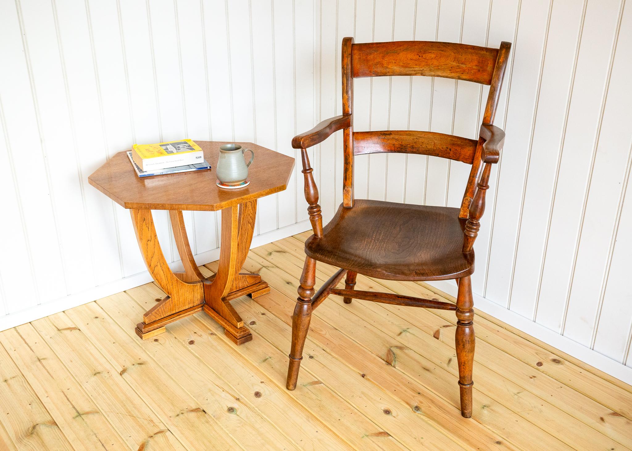 Antike gemalt Windsor Stuhl Land Bar zurück Oxford Sessel Bauernhaus 1850 im Angebot 5