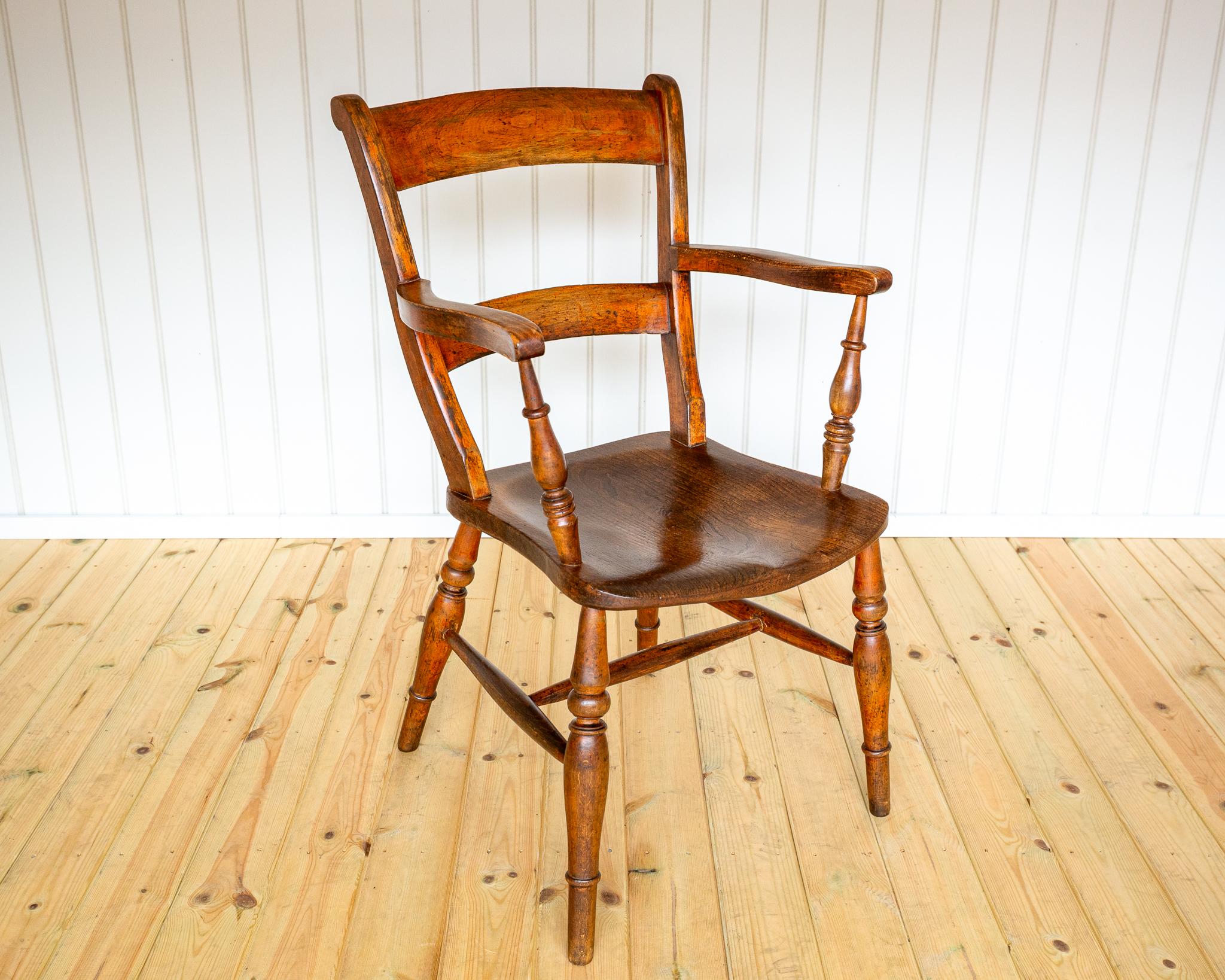 Antike gemalt Windsor Stuhl Land Bar zurück Oxford Sessel Bauernhaus 1850 im Angebot 6