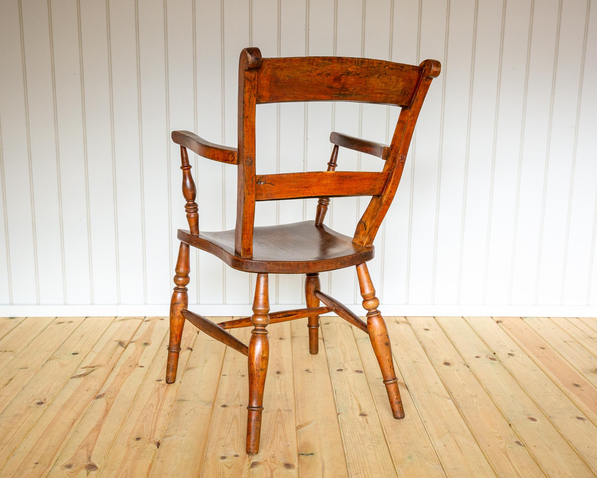 Antike gemalt Windsor Stuhl Land Bar zurück Oxford Sessel Bauernhaus 1850 im Angebot 7