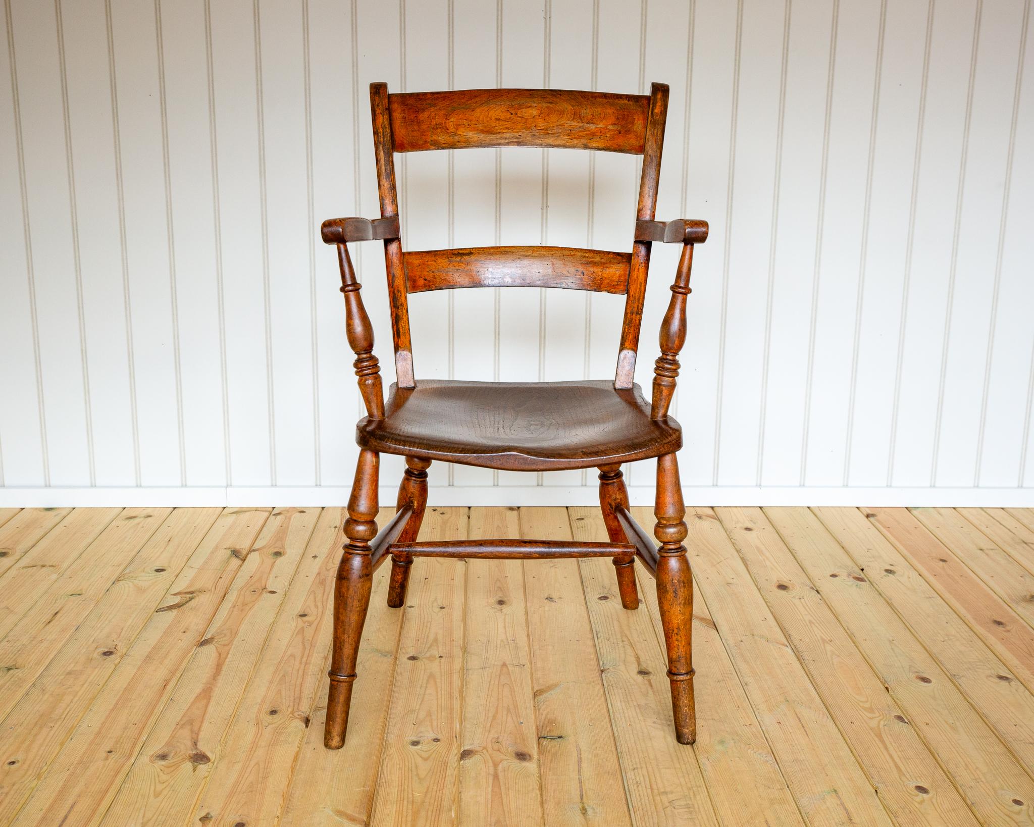 Antike gemalt Windsor Stuhl Land Bar zurück Oxford Sessel Bauernhaus 1850 im Angebot 8