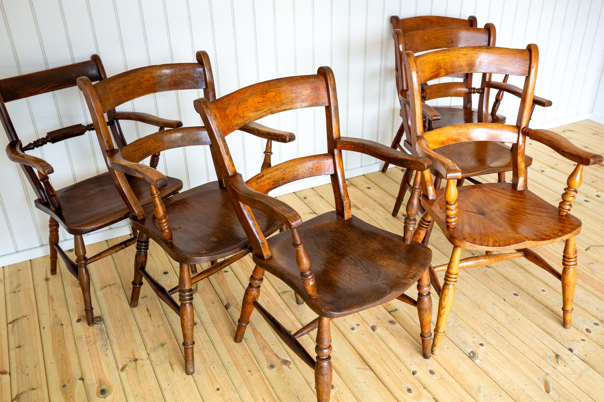 Antike gemalt Windsor Stuhl Land Bar zurück Oxford Sessel Bauernhaus 1850 im Angebot 9