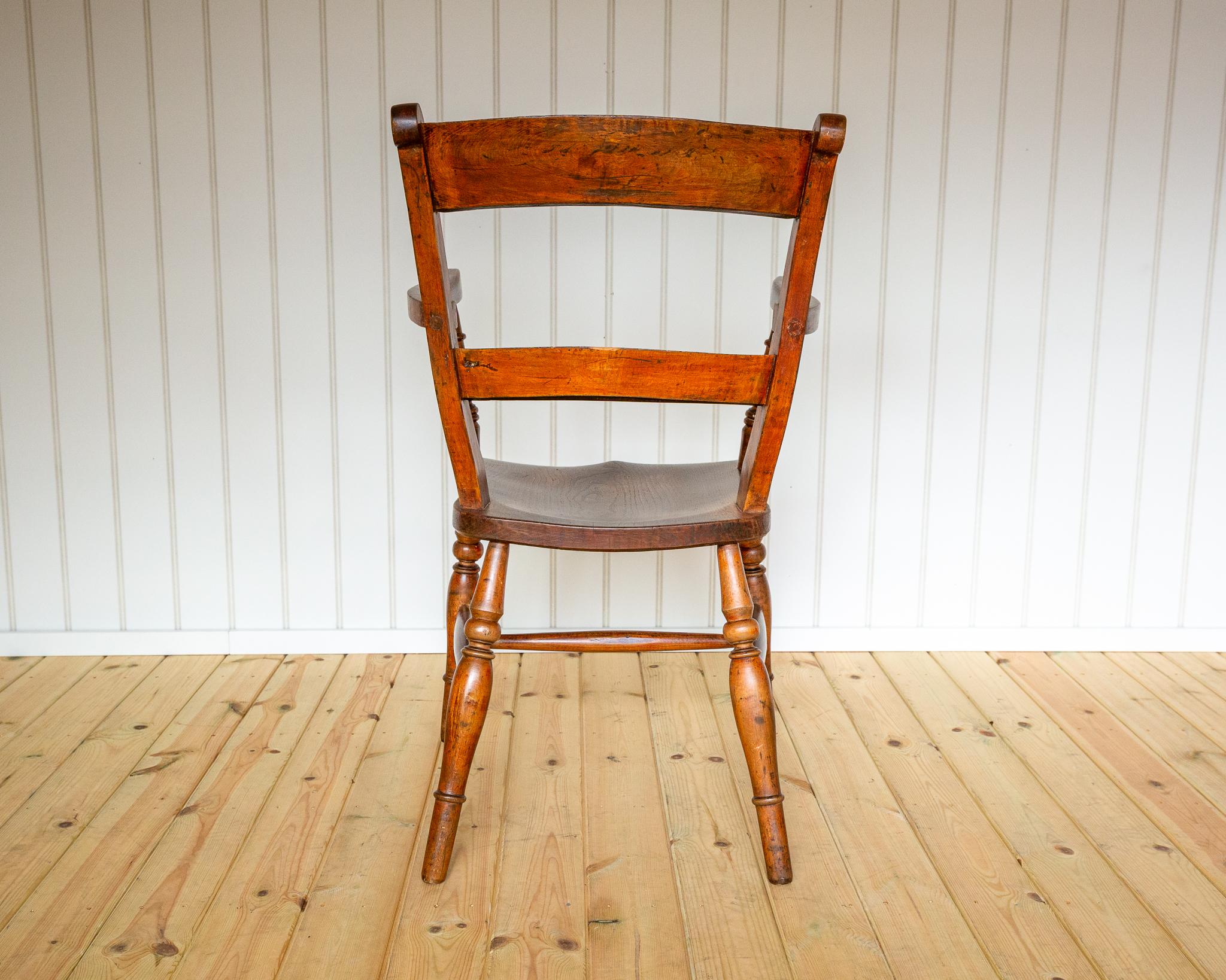 Antike gemalt Windsor Stuhl Land Bar zurück Oxford Sessel Bauernhaus 1850 im Angebot 10