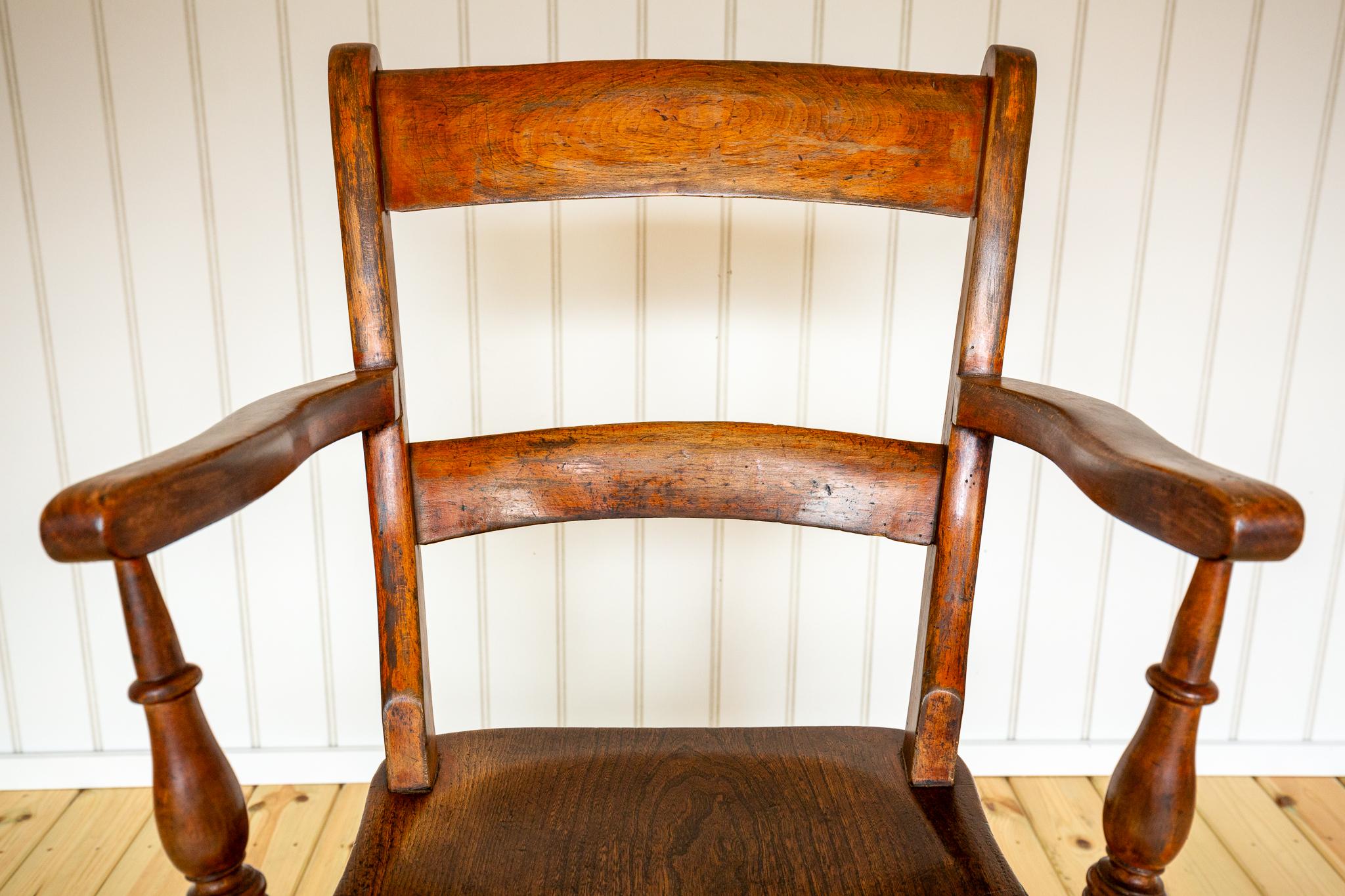Antike gemalt Windsor Stuhl Land Bar zurück Oxford Sessel Bauernhaus 1850 im Angebot 11