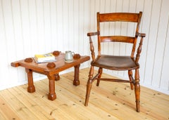 Antique Painted Windsor Chair Country Bar Back Oxford Armchair Farmhouse 1850