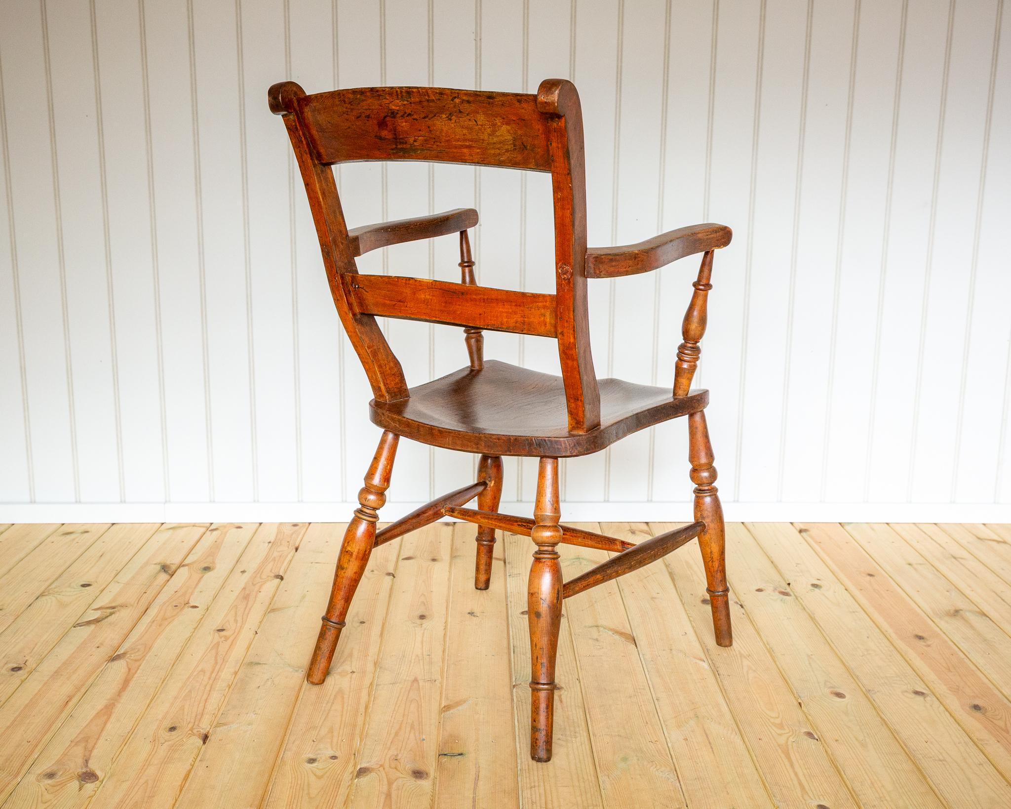 Antike gemalt Windsor Stuhl Land Bar zurück Oxford Sessel Bauernhaus 1850 im Angebot 2