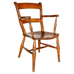 Antique Painted Windsor Chair Country Bar Back Oxford Armchair Farmhouse 1850