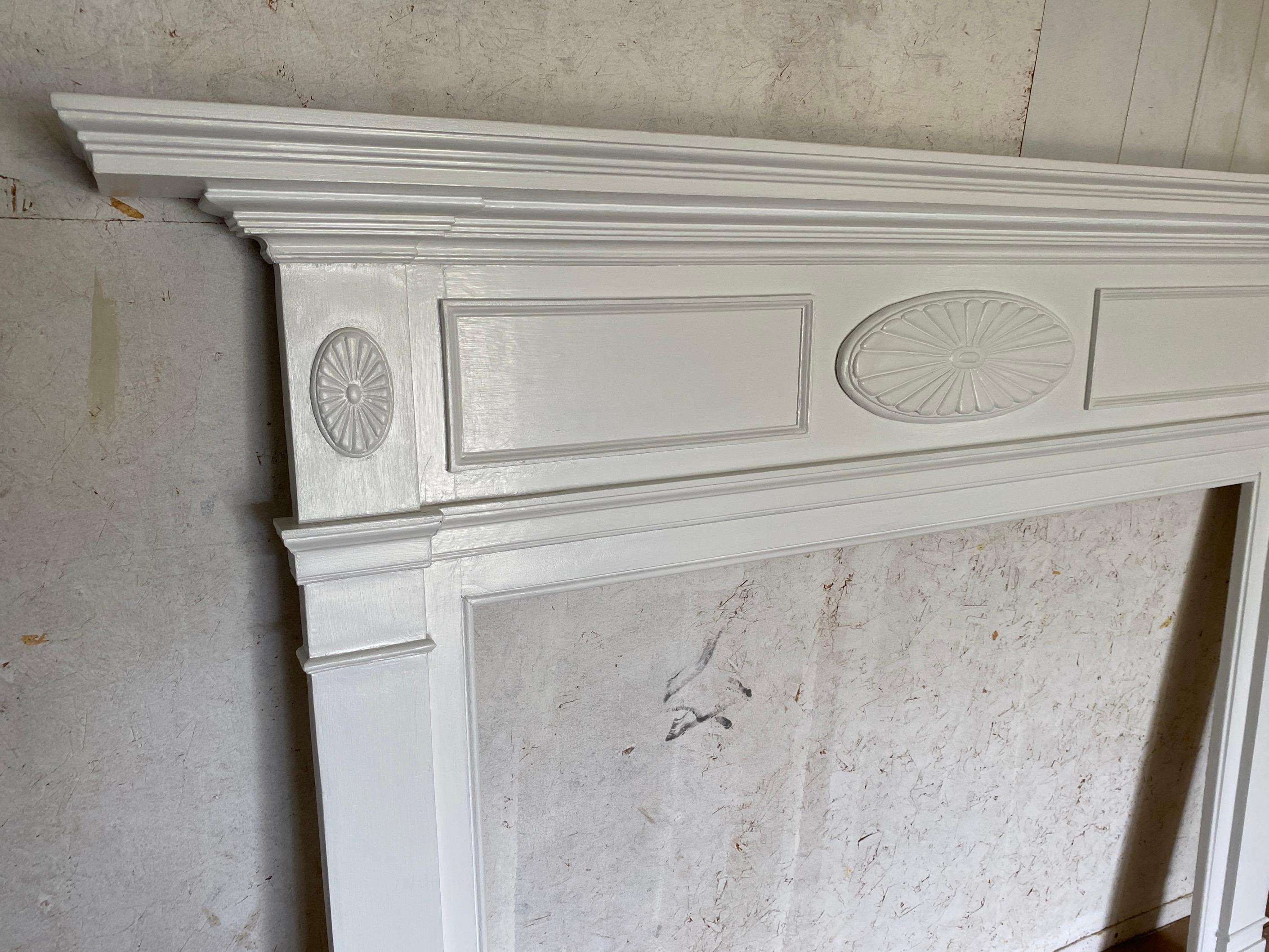 Antique Painted Wood Fireplace Mantel 1