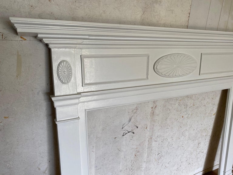 Antique Painted Wood Fireplace Mantel For Sale 1