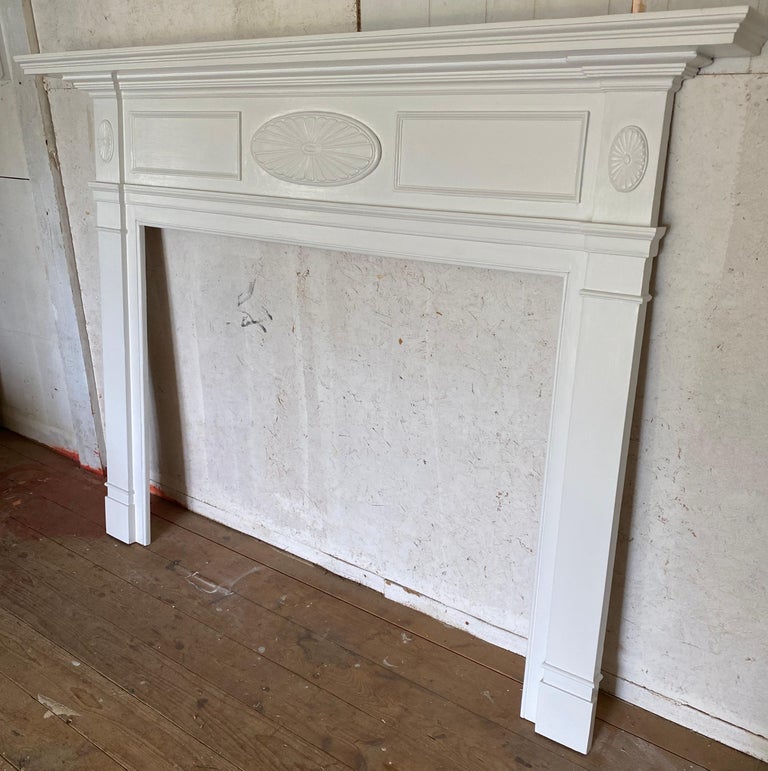 Antique Painted Wood Fireplace Mantel For Sale 3
