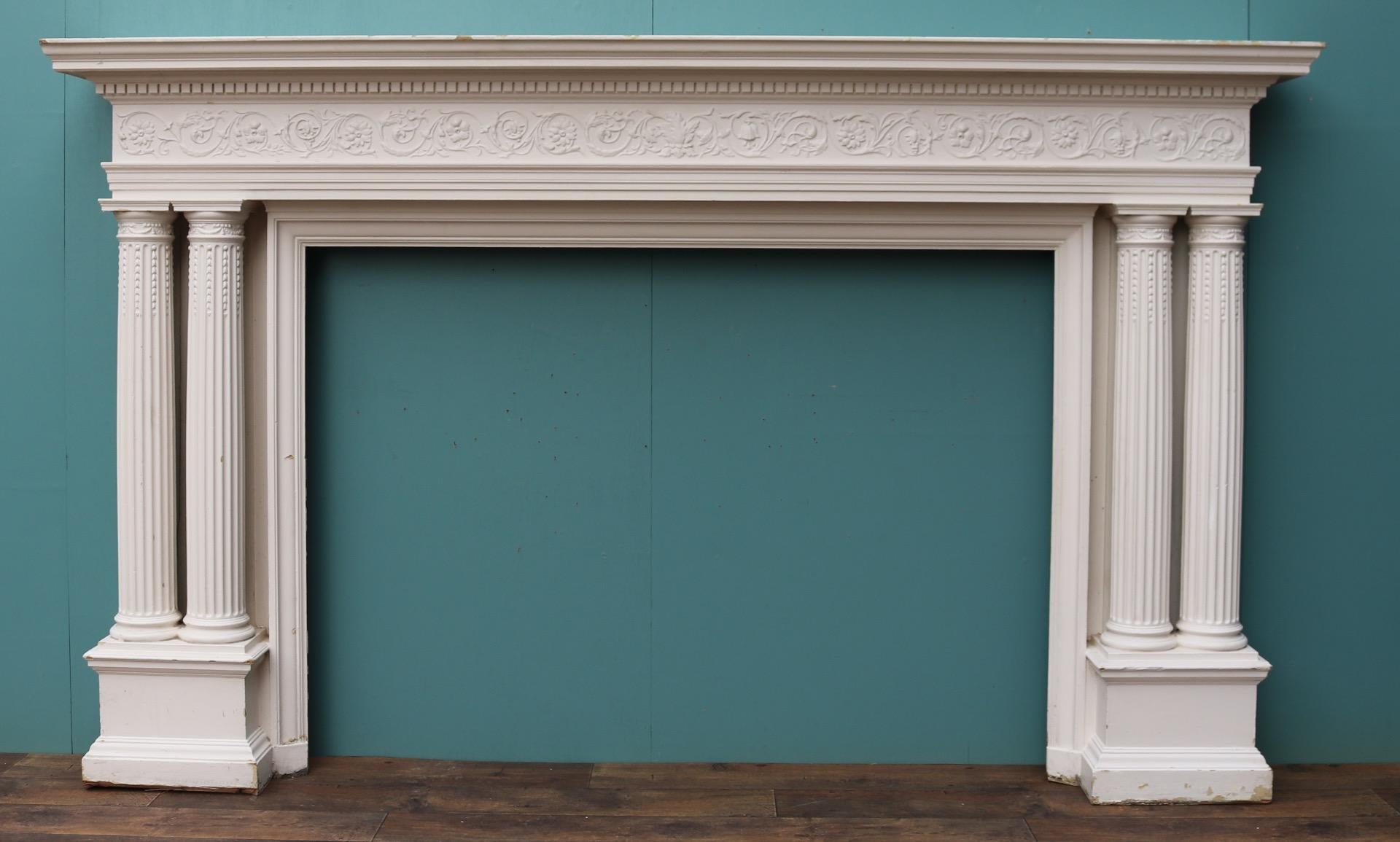 Antique Painted Wooden Fireplace For Sale 2