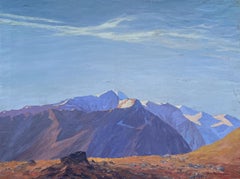 Peinture ancienne Paysage alpin, huile sur toile