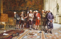 Antique Painting by Adolphe Alexandre Lesrel "The Acquisition" 1875 19th C