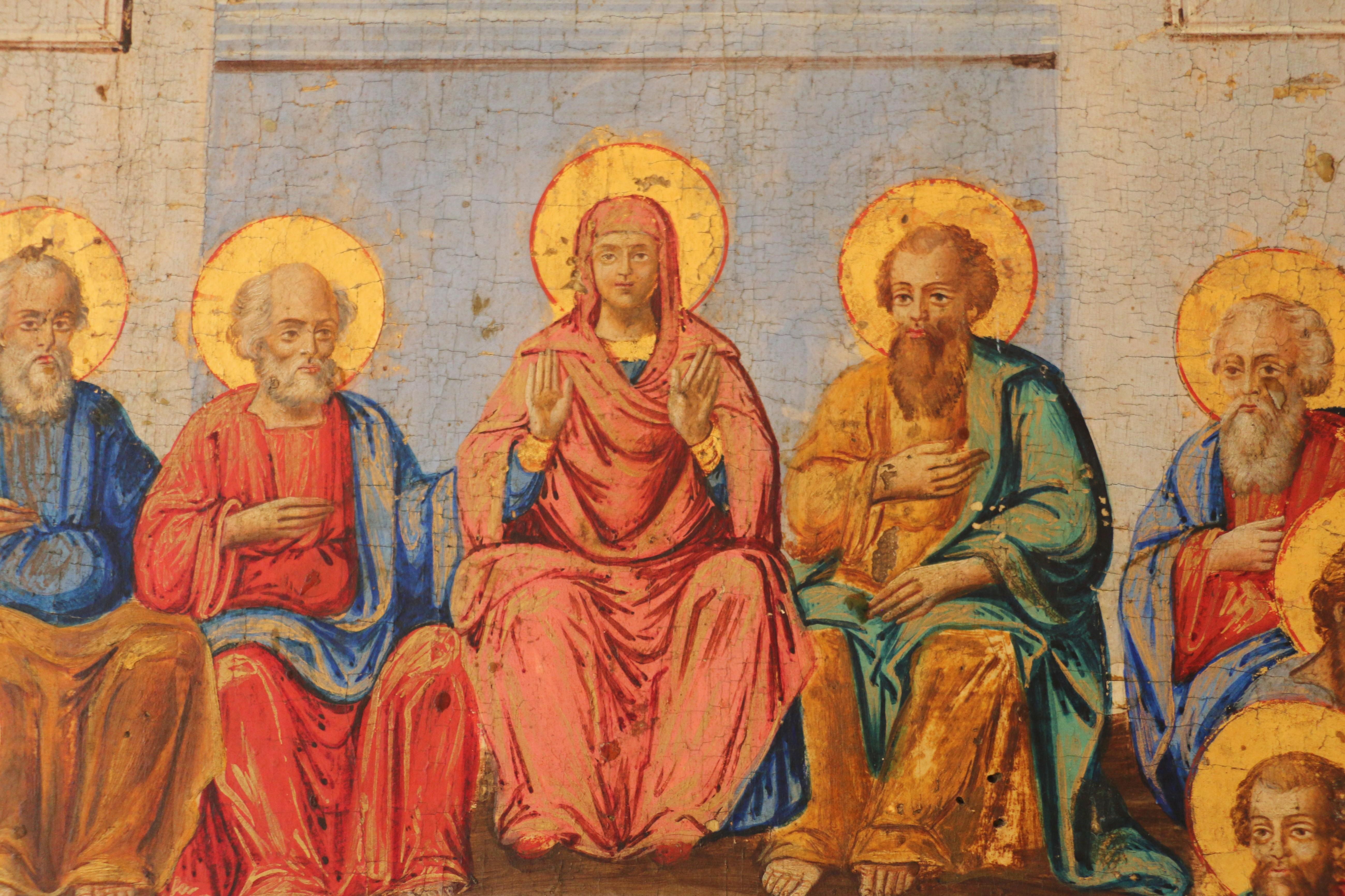 Peinture ancienne Descente de l'Esprit Saint sur les Apôtres en vente 1