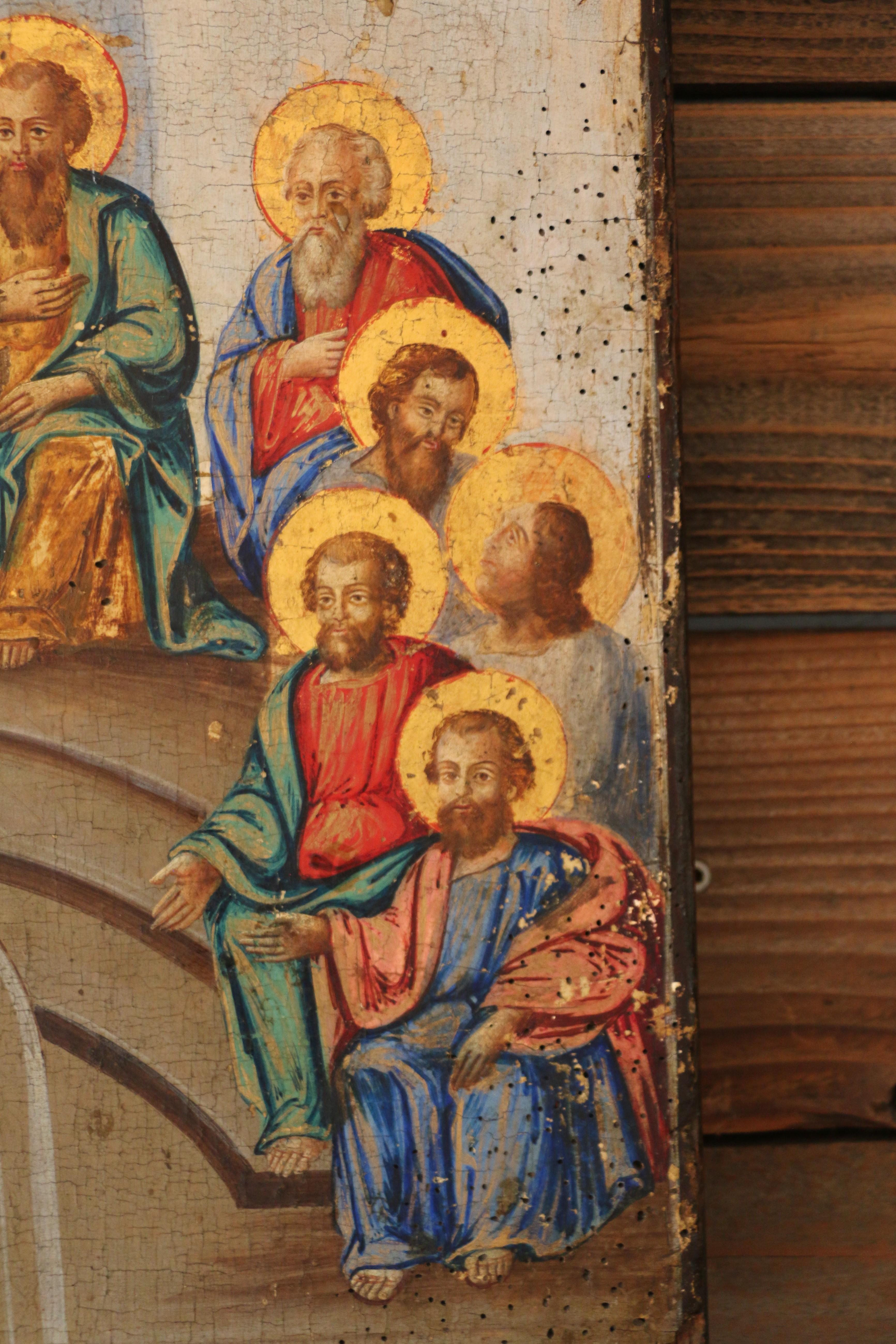 Peinture ancienne Descente de l'Esprit Saint sur les Apôtres en vente 2